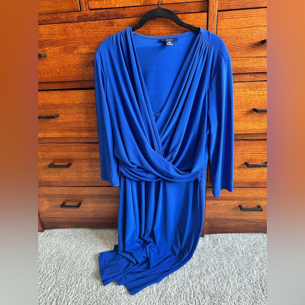 Chaps Royal Blue Long Sleeve Dress